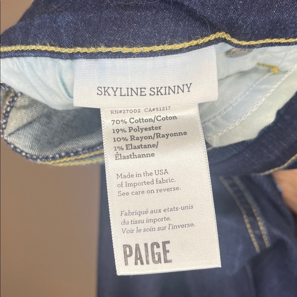 PAIGE Women's Midnight Blue Skyline Skinny Jeans Size 30 NWOT - Picture 4 of 4